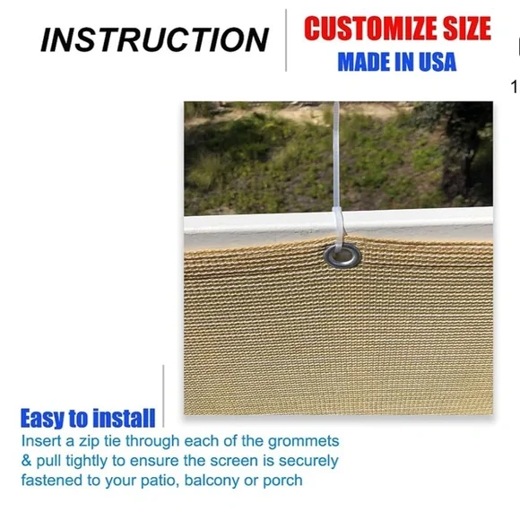 Eden's Decor Balcony Privacy Screen-Grey - Picture 3 of 7